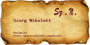 Szorg Nikolett névjegykártya